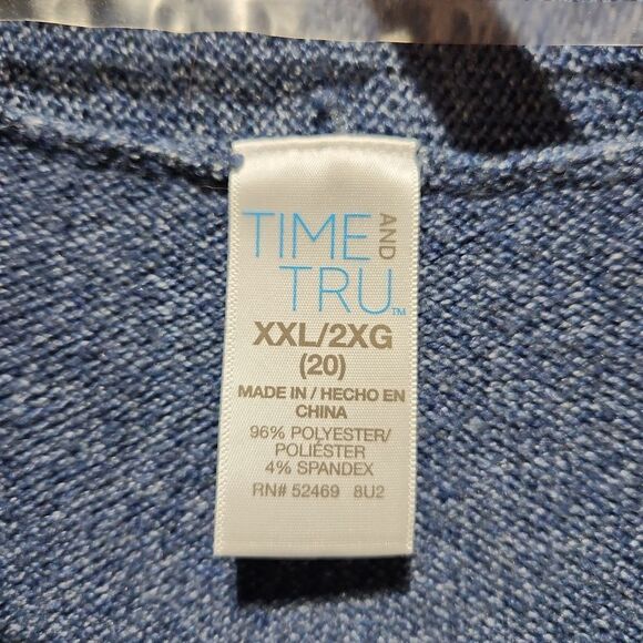 Time and Tru 2XG Blue Sleeveless Sweater Cardigan - Picture 5 of 6